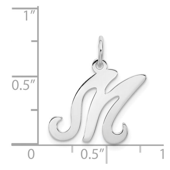 Sterling Silver, Sophia Collection, Small Script Initial M Pendant - Picture 4 of 5